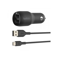 BELKIN CCE001BT1MBK crni auto punjač 2xUSB-A+kabl USB-A na USB-C