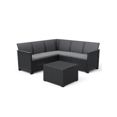CURVER Baštenski set ugaoni Elodie 5 seater sa box stolom grafit