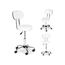 ModernHome Rotirajuca stolica sa naslonom za ledja, kozmeticka i medicinska, podesiva, bela - ModernHome ModernHome Rotirajuca stolica sa naslonom za ledja, kozmeticka i medicinska, podesiva, bela - ModernHome