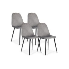 ModernHome Trpezarijske stolice 4kom Velvet siva