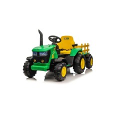 PREMIUM STIL Traktor na akmulator sa prikolicom za decu, 12V, Zeleni
