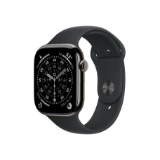 APPLE Watch S11 Cellular 46mm Slate Titanium Case with Black Sport Band - S/M (mfd14rk/a)