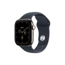 APPLE Watch Series 12 GPS + Cellular 46mm Natural Titanium Case with Navy Blue Sport Band - M/L (MJGN4WF/A)
