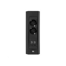 BACHMANN CASIA 2 Kuhinjska ugao utičnica ALU,2xšuk,1xUSB A/C charg,crna,2m