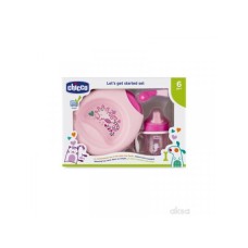 CHICCO Set 6m+, pribor, roze CHICCO Set 6m+, pribor, roze