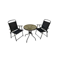 Denis Bistro set od čelika i ratana, 3 dela Denis Bistro set od čelika i ratana, 3 dela