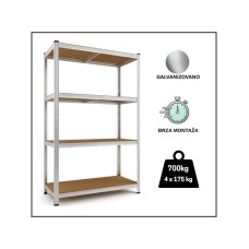 EPRO Metalna montažna polica Standard 150x70x30cm, metal-drvo, 700kg (4x175kg) EPRO Metalna montažna polica Standard 150x70x30cm, metal-drvo, 700kg (4x175kg)