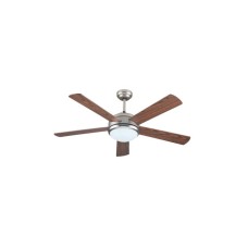 EUROLAMP Plafonski ventilator sa svetlom E27 i daljinskim upravljačem, 132 cm, 70W, nikl-braon