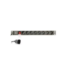 GEMBIRD EG-PDU-014-C14 C14 Produzni kabl sa zastitom 8 uticnica 10A, PDU 1U 3M