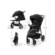 KINDERKRAFT Kolica za bebe sa tacnom trig 3 black