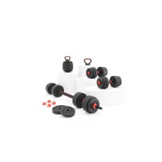 KSIX KSIX BMANC01N50 SET Tegova 50KG, DISKOVI, BUČICE, ŠIPKA, KETLBEL, CRNI