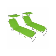 Lemon Planet Baštenska ležaljka sa tendom zelena set 2 komada 716000z-2 Lemon Planet Baštenska ležaljka sa tendom zelena set 2 komada 716000z-2
