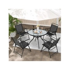 Lemon Planet Baštenski set sto okrugli i sklopive stolice za 4 osobe 24-SA0124C