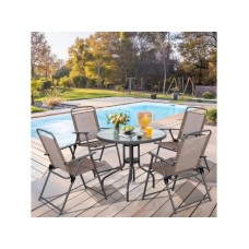 Lemon Planet Baštenski set sto okrugli i sklopive stolice za 4 osobe 24-SA0125K