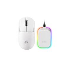 MCHOSE Bežični gaming miš A7 V2 Ultra Plus White /PAW 3950/8K Hz/Omron Mechanical
