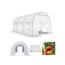 ModernHome Plastenik tunnel, 3x2x2 m, multi-season, metalni ram, bela folija, 2 ulaza ModernHome Plastenik tunnel, 3x2x2 m, multi-season, metalni ram, bela folija, 2 ulaza