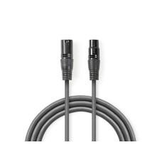 NEDIS COTG15012GY200 DMX Adapter Cable XLR 3-Pin muski na XLR 3-Pin zenski, Nickel Plated, 20m, Round, PVC
