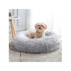 PETMATES Okrugli ležaj u obliku krofne za mačke i pse, veličina L, svetlosiva boja PETMATES Okrugli ležaj u obliku krofne za mačke i pse, veličina L, svetlosiva boja