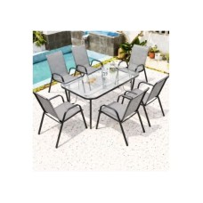 PROGARDEN Sto sa 6 stolica 001/set siva PROGARDEN Sto sa 6 stolica 001/set siva