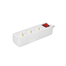 PROSTO Razvodnik sa 3 mesta 5m 1.5mm2 + prekidač NV3K-5/WH-P/1,5