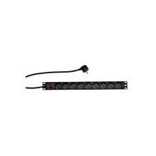 SCHRACK 19'' Nap. panel 9xSCHUKO+On/Off, 1HU, ALU, kabl 2m, crn ALU profil SCHRACK 19'' Nap. panel 9xSCHUKO+On/Off, 1HU, ALU, kabl 2m, crn ALU profil