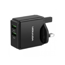 Vention Punjač sa 2 izlaza USB A 18/18W - Crni, US priključak (QC79-US-B) Vention Punjač sa 2 izlaza USB A 18/18W - Crni, US priključak (QC79-US-B)