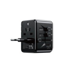 WEKOME U69 Univerzalni Strujni GaN punjač, 5-porta USB (3.0 i 4 x 3.1 tipC-EU/UK/AU/US/JAP) 65W, crni