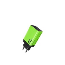 WEKOME WP-U157 Super brzi Strujni GaN punjač, 3-porta USB (3.0 i 2 x 3.1 Tip C) 67W, zeleni WEKOME WP-U157 Super brzi Strujni GaN punjač, 3-porta USB (3.0 i 2 x 3.1 Tip C) 67W, zeleni