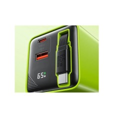 WEKOME WP-U39 Superbrzi Strujni GaN punjač, 2-porta USB (3.0 i 3.1 tip C) 65W sa displlejom i USB 3.1 tip C kablom 0.8m, žuti WEKOME WP-U39 Superbrzi Strujni GaN punjač, 2-porta USB (3.0 i 3.1 tip C) 65W sa displlejom i USB 3.1 tip C kablom 0.8m, žuti