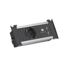 BACHMANN Napojni modul Kapsa sa 1 šuko utičnicom i 1 USB priključkom GST18 crni BACHMANN Napojni modul Kapsa sa 1 šuko utičnicom i 1 USB priključkom GST18 crni