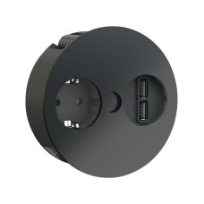 BACHMANN TWIST, 1 šuko utičnica + 1 USB punjač, crna mat ugradbena utičnica 931.131 BACHMANN TWIST, 1 šuko utičnica + 1 USB punjač, crna mat ugradbena utičnica 931.131