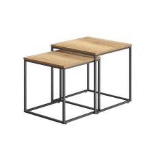 Bolzz Kvadratni sto za kafu 2 kom - hrast / crne noge