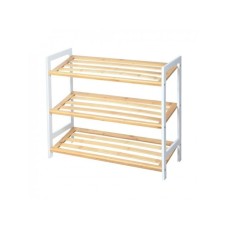 Bolzz Polica za obucu 3 nivoa bamboo bela Bolzz Polica za obucu 3 nivoa bamboo bela