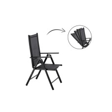 CHOMIK Sklopiva baštenska stolica od aluminijuma crna TIH3507