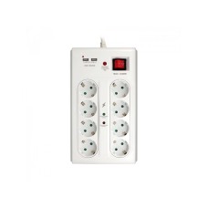 COMMEL Produžni Kabl 8 Na 1 + 2xUSB Sa Prenaponskom, 3m H05VV-F 3x1,5 COMMEL Produžni Kabl 8 Na 1 + 2xUSB Sa Prenaponskom, 3m H05VV-F 3x1,5