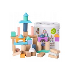 ECO TOYS DRVENE KOCKE 50 KOMADA bucket + sorter