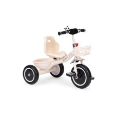 ECO TOYS Tricikl sa neklizajuim rukohvatima, zvoncem i korpom, Beige