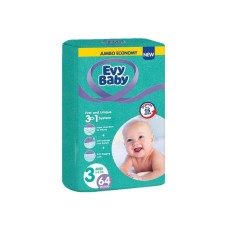 EVY BABY Pelene Jumbo 3 Midi 5-9kg 64kom 3 u 1 EVY BABY Pelene Jumbo 3 Midi 5-9kg 64kom 3 u 1