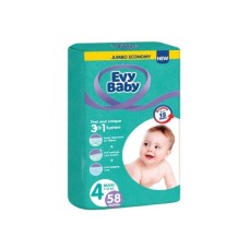 EVY BABY Pelene Jumbo 4 Maxi 8-18kg 58kom 3 u 1 EVY BABY Pelene Jumbo 4 Maxi 8-18kg 58kom 3 u 1