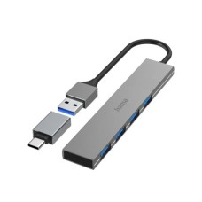 HAMA USB Hub 4 porta, USB 3.2, 5 Gbit/s+ USB-C adapter ultra tanak 200141