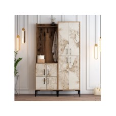 HANAH HOME Cipelarnik sa čivilukom Berlin BA Walnut White Marble OUTLET HANAH HOME Cipelarnik sa čivilukom Berlin BA Walnut White Marble OUTLET