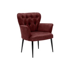 HANAH HOME Fotelja Paris Black Metal Claret Red OUTLET