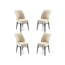 HANAH HOME Set 4 stolice Flex Cream Black OUTLET HANAH HOME Set 4 stolice Flex Cream Black OUTLET