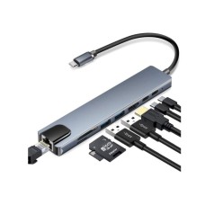 LINKOM USB HUB 8u1, USB-C/HDMI+LAN+2xPD+2xUSB-A+TF+SD 100MBS LINKOM USB HUB 8u1, USB-C/HDMI+LAN+2xPD+2xUSB-A+TF+SD 100MBS