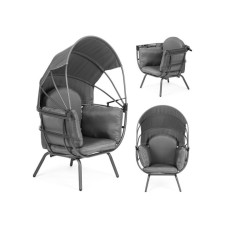 ModernHome Baštenska fotelja sa sklopivim baldahinom Grey