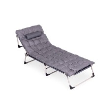 MultiGarden Sklopiva baštenska ležaljka za pecanje sa dušekom i jastukom, siva MultiGarden Sklopiva baštenska ležaljka za pecanje sa dušekom i jastukom, siva