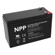 NPP NP12V-7Ah, AGM BATTERY, C20=7AH, T2, 1,97KG, BLACK NPP NP12V-7Ah, AGM BATTERY, C20=7AH, T2, 1,97KG, BLACK