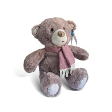 PERTINI Plišani bordo meda sa roze šalom 32cm PERTINI Plišani bordo meda sa roze šalom 32cm