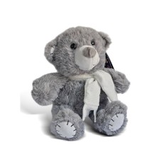 PERTINI Plišani sivi meda sa belim šalom 22cm PERTINI Plišani sivi meda sa belim šalom 22cm