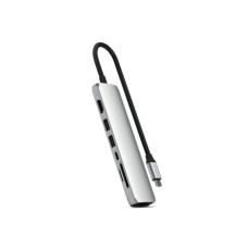 SATECHI 7-in-1 USB-C Slim Multiport Adapter with Ethernet - Silver